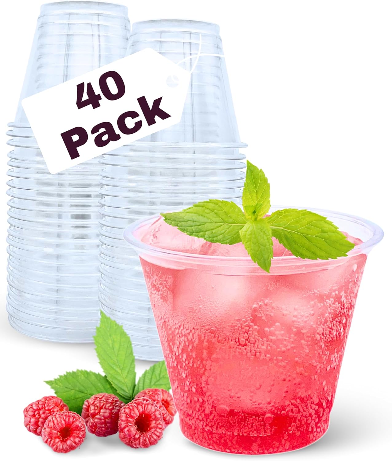 Elegant Disposable Wine Cups - Aatriet 40 Pack