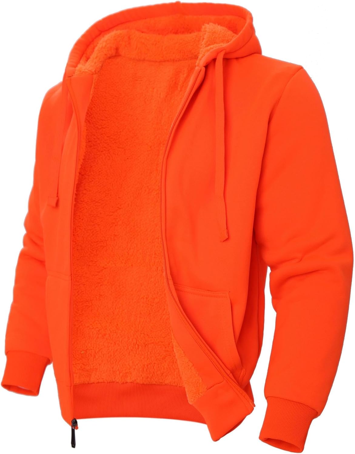 Facitisu Flannel Hoodies for Men Sherpa Lined Heavy Fleece