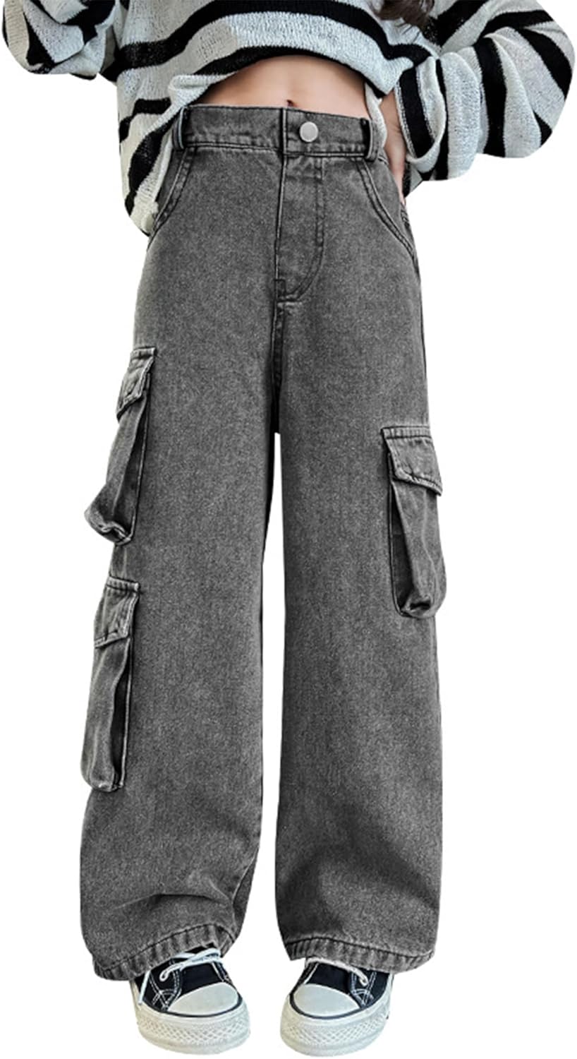 Baggy Jeans for Girls - Stylish Wide Leg Denim Pants for Kids