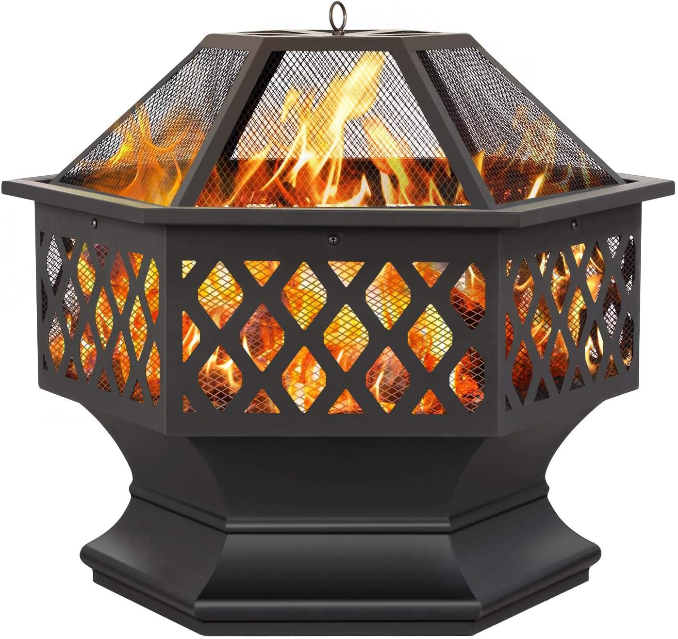 Yaheetech 24in Hex Shaped Fire Pit for Cozy Outdoor Gatherings