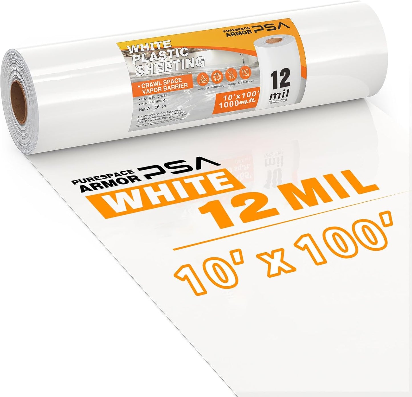 Crawl Space Vapor Barrier 12 Mil Heavy Duty Plastic Sheeting