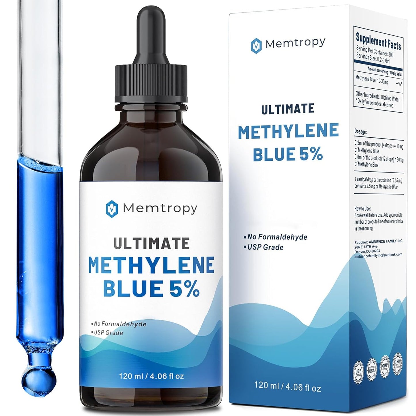 Methylene Blue Supplement 4.06 fl oz - High Purity Solution