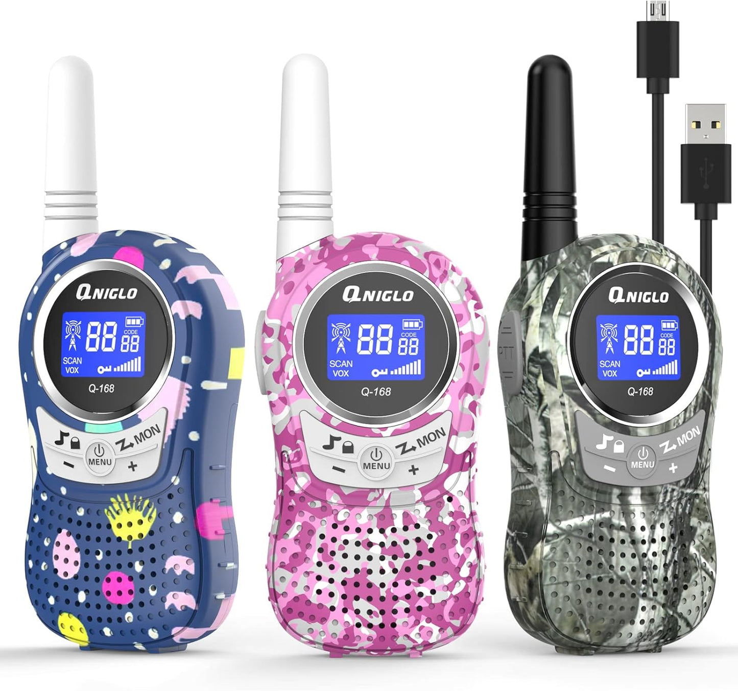 Qniglo Walkie Talkies for Kids - Rechargeable Fun for All