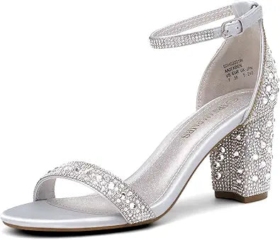 DREAM PAIRS Women's Chunk Low Heel Pump Sandals for Style