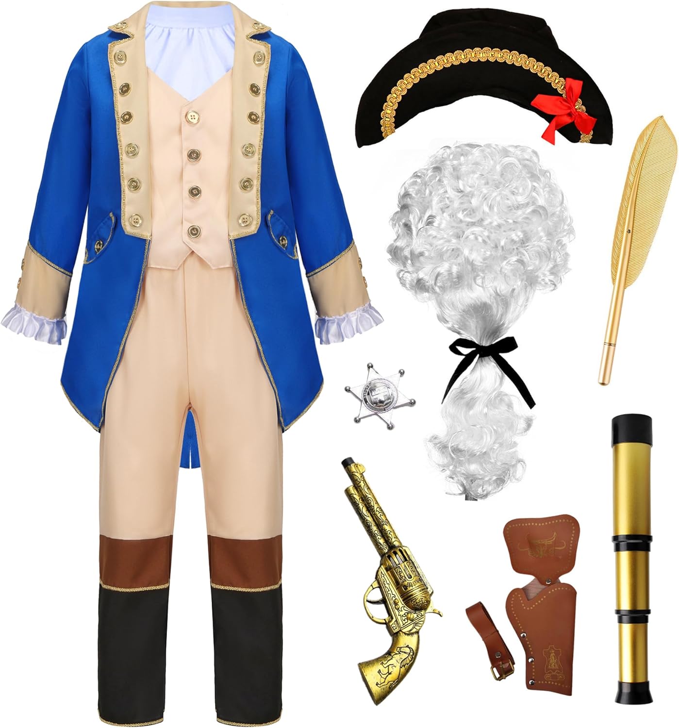 Washington Costume Boys Hamilton American Colonial Patriot Uniform