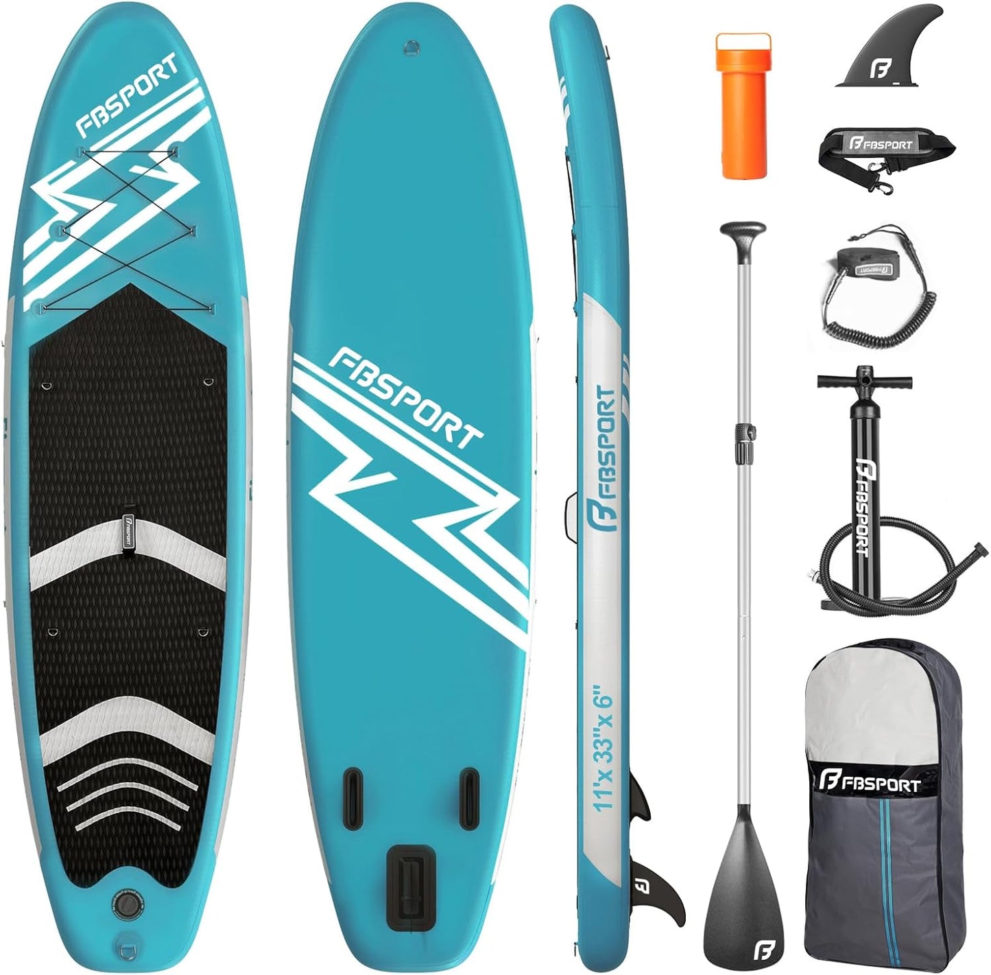 FBSPORT 11ft Premium Stand Up Paddle Board for Yoga and Surfing