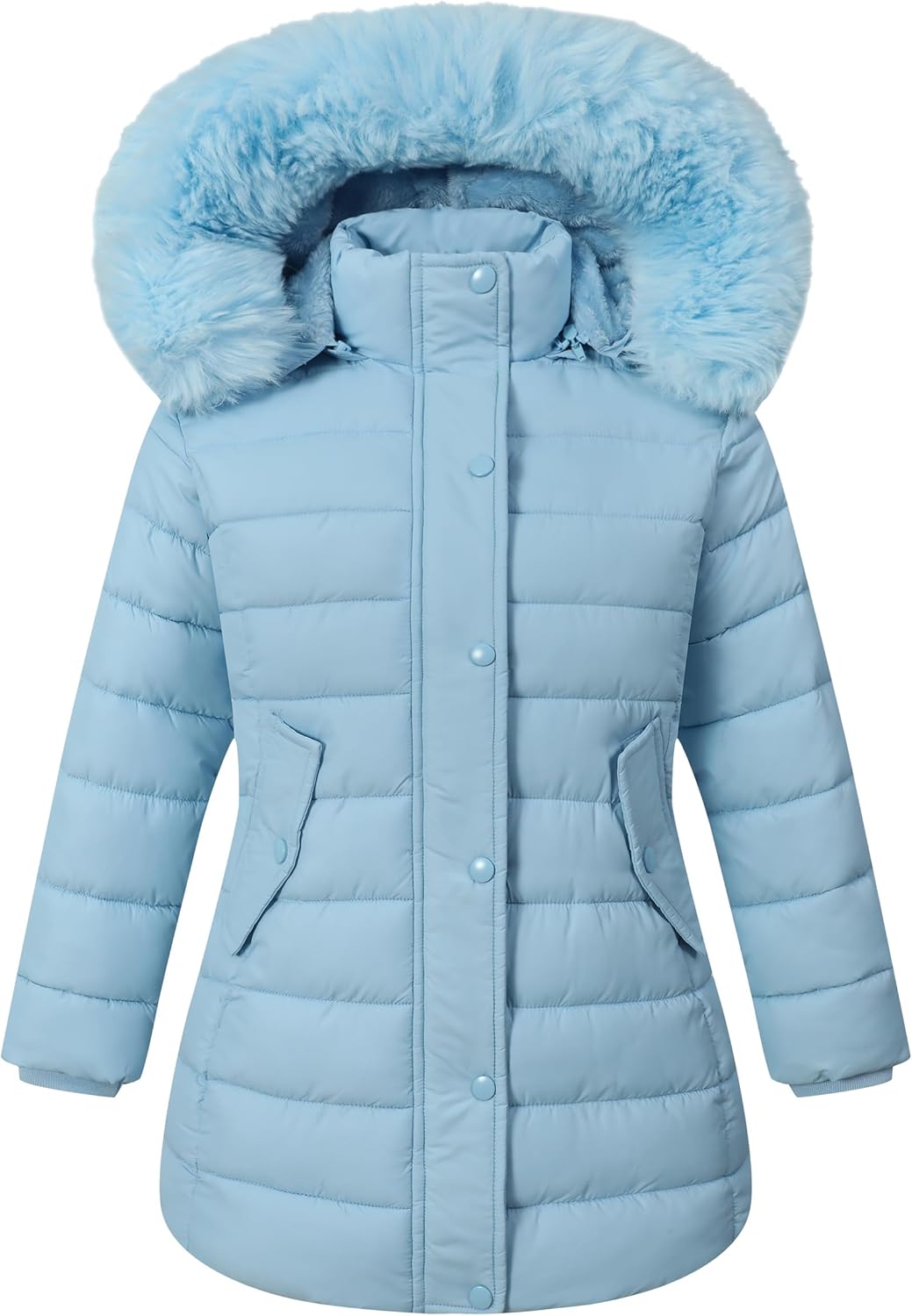Girl's Winter Waterproof Warm Long Coat for Kids Puffer Jacket