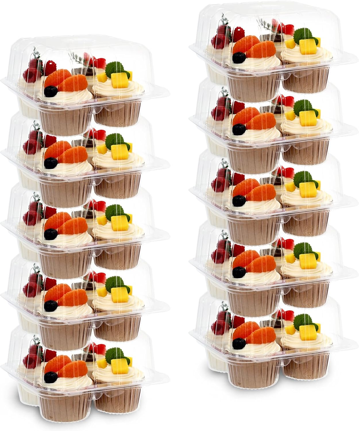 80 Pack Plastic Cupcake Containers for Muffins and Desserts