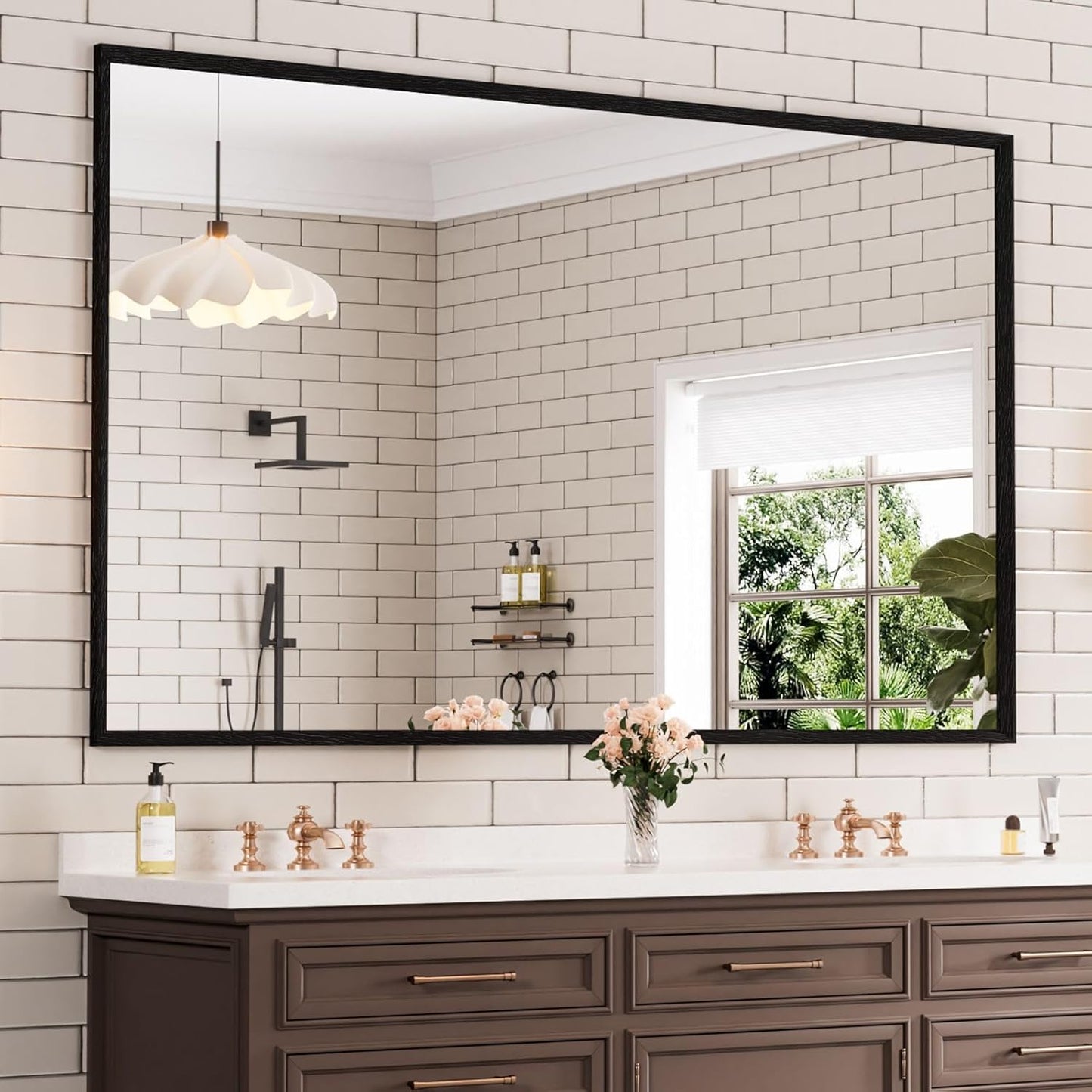 WEER 60X36 Inch Black Bathroom Mirror for Stylish Decor