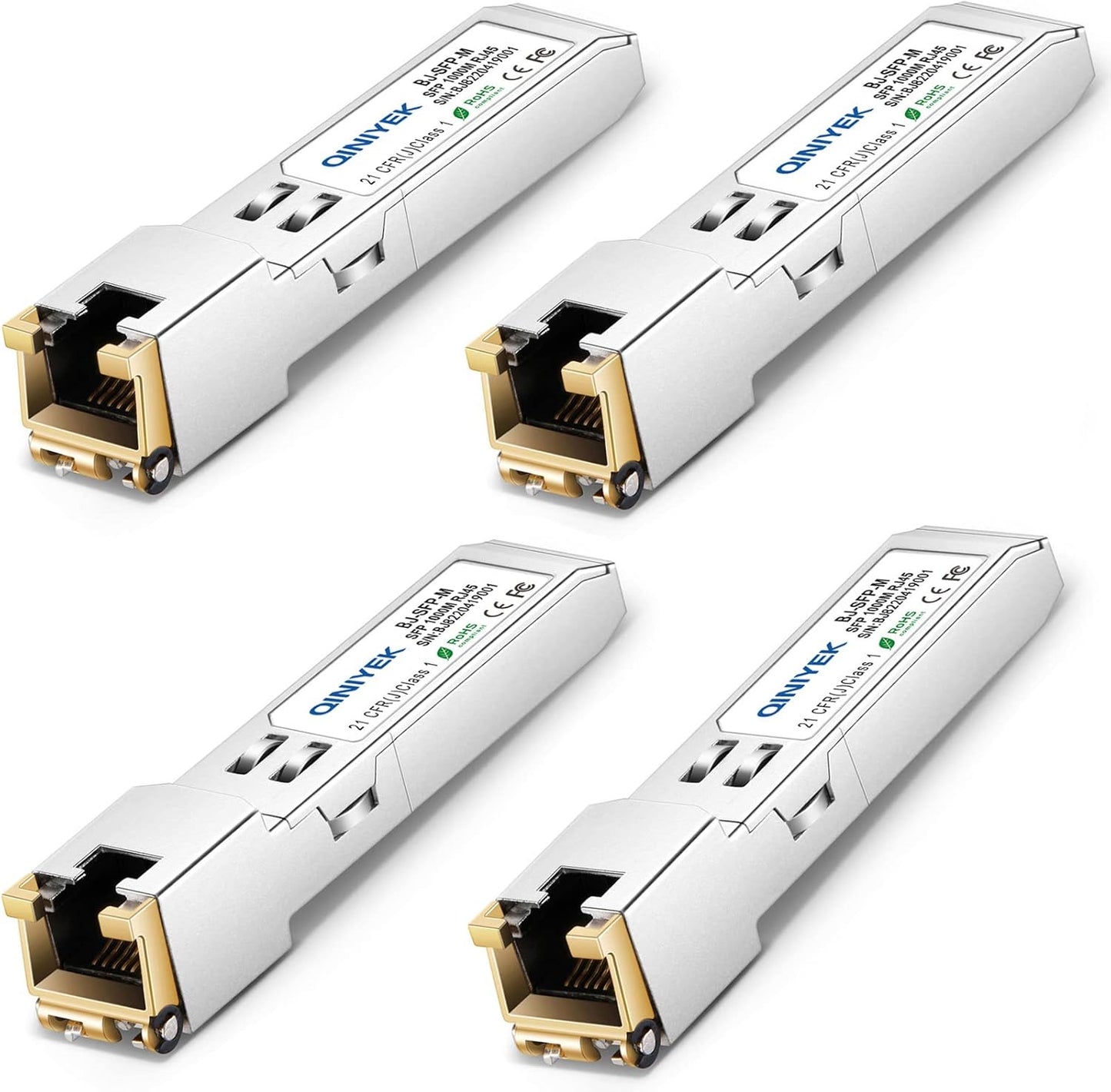1000BASE-T SFP to RJ45 Module for Cisco and More - Pack of 4