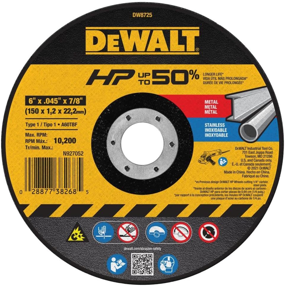 DEWALT 6 Cutting Wheel: Precision Cuts, A60 Medium Grit