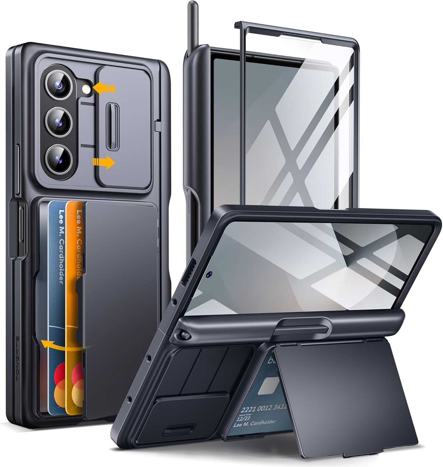 Rugged Wallet Case for Samsung Galaxy Z Fold 6 with Card Holder