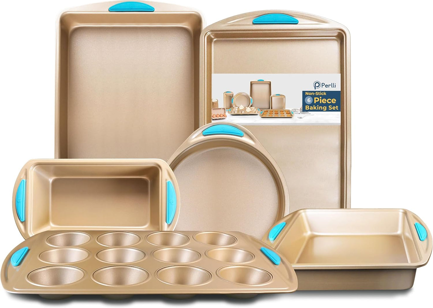 Perlli Baking Kit: Complete 6-Piece Nonstick Bakeware Set