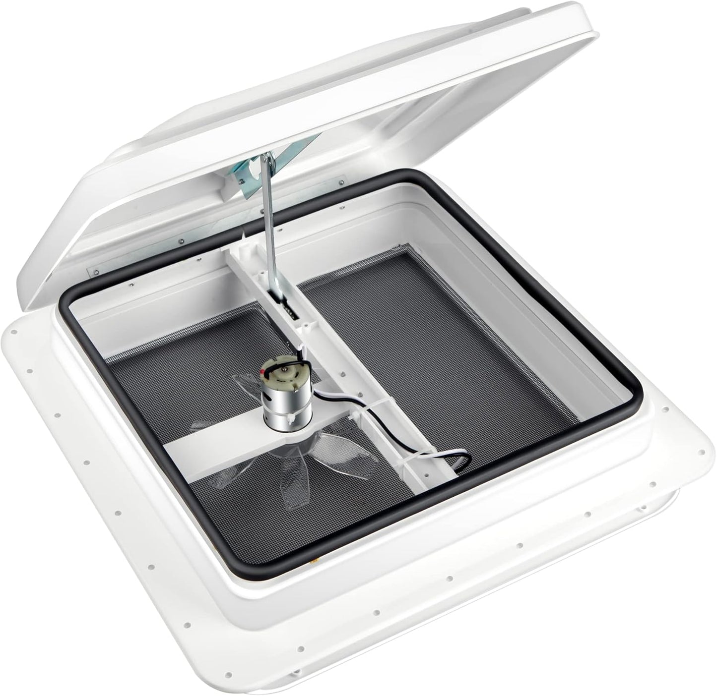 RV Roof Vent With 12V Fan Reversible for 14 in x 14 in Openings
