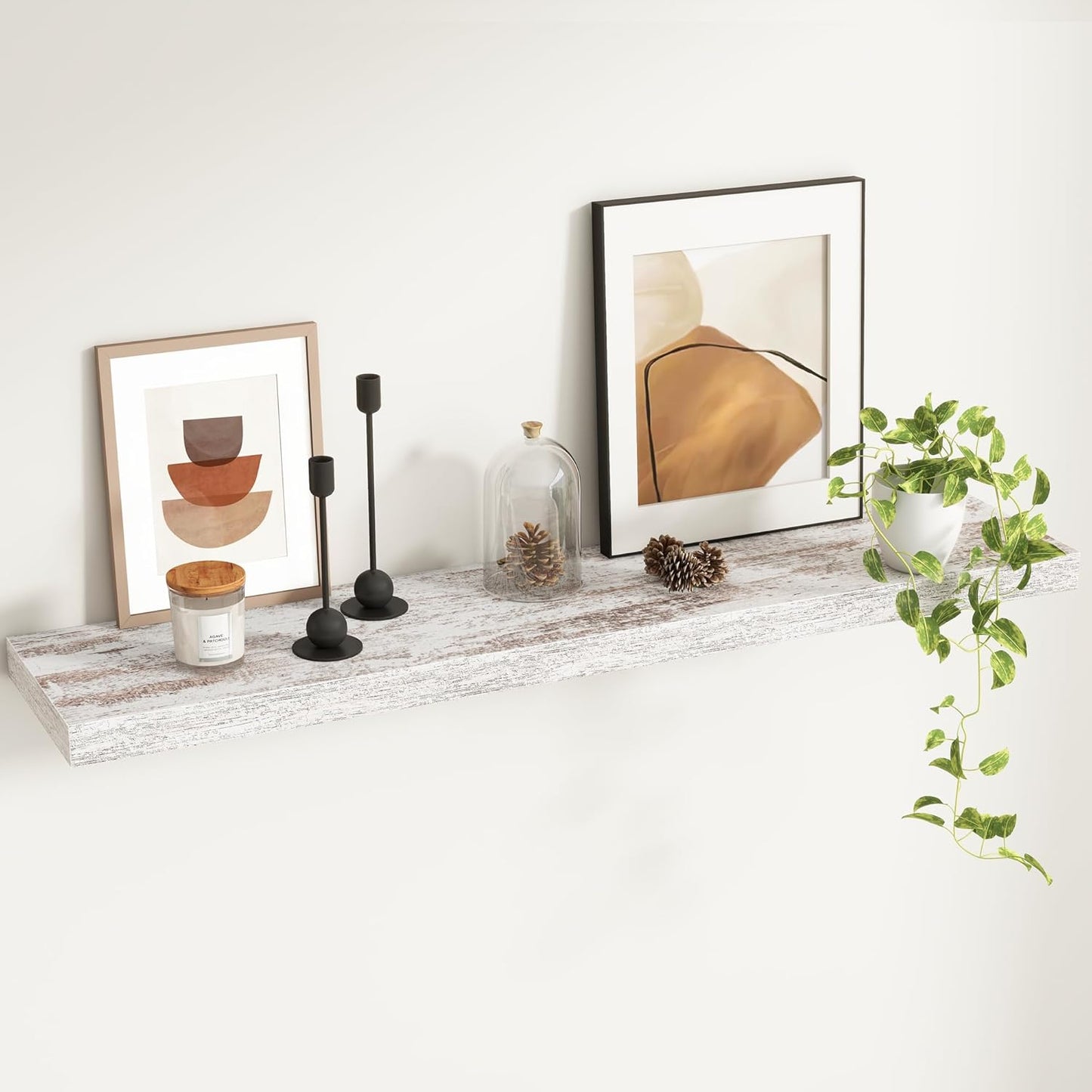 Fun Memories Rustic Grey Floating Shelves for Modern Storage