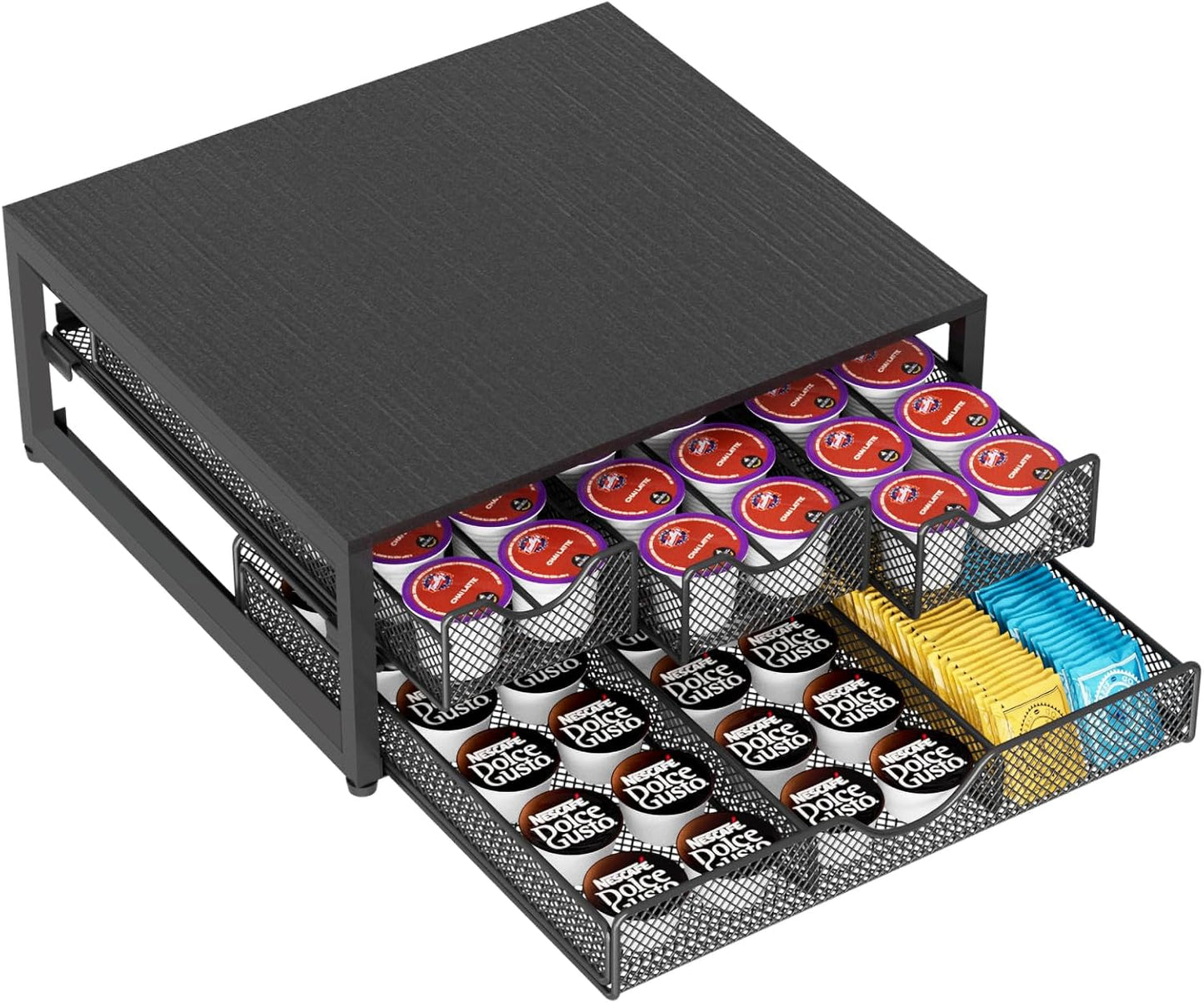 Coffee Pod Holder for Counter: 3 Pull-Out Drawer Organizer