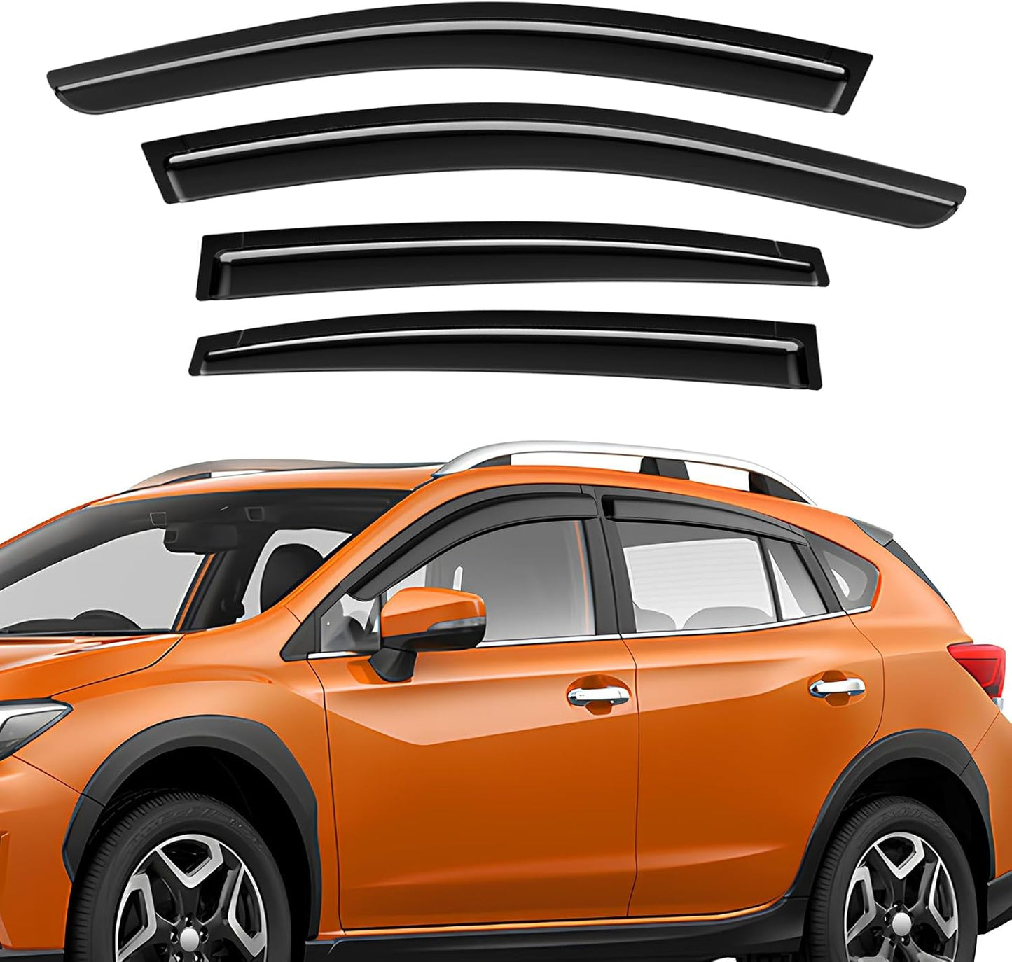 Tape-On Rain Guards for Subaru Crosstrek 2018-2023 - Durable Visors
