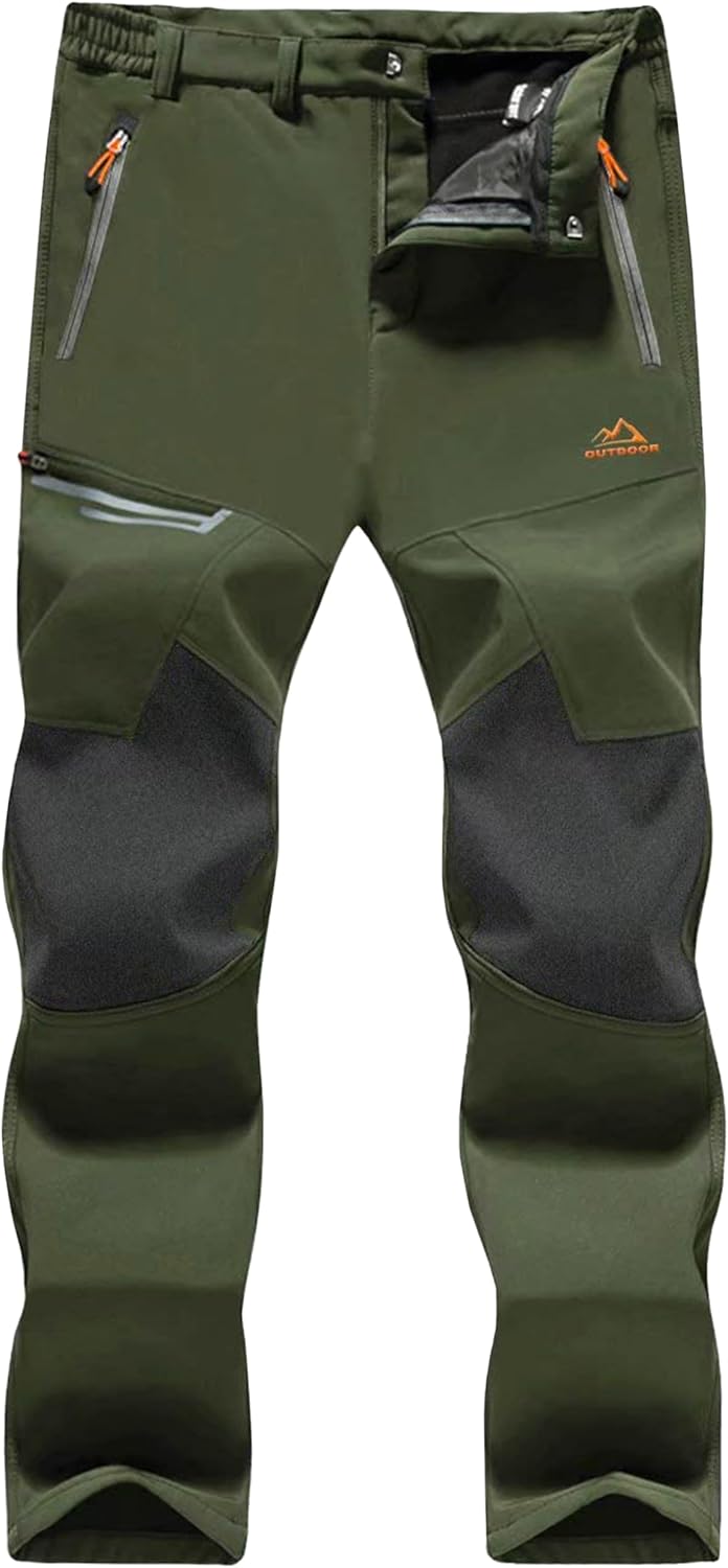 MAGCOMSEN Men's Winter Pants: Fleece Lined Ski Snow Pants
