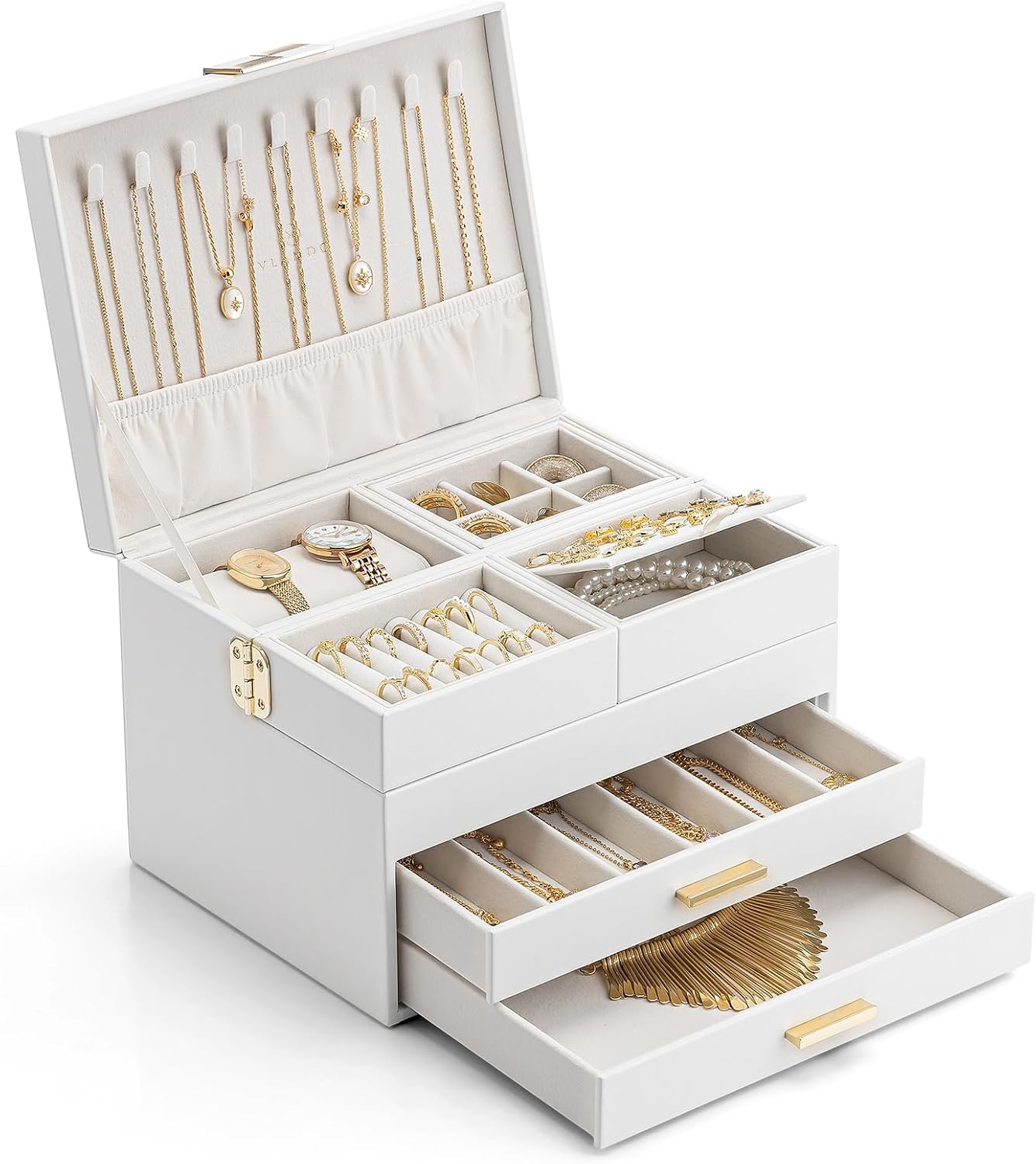 Vlando 4 Layers Jewelry Box - Elegant Jewelry Organizer for Women