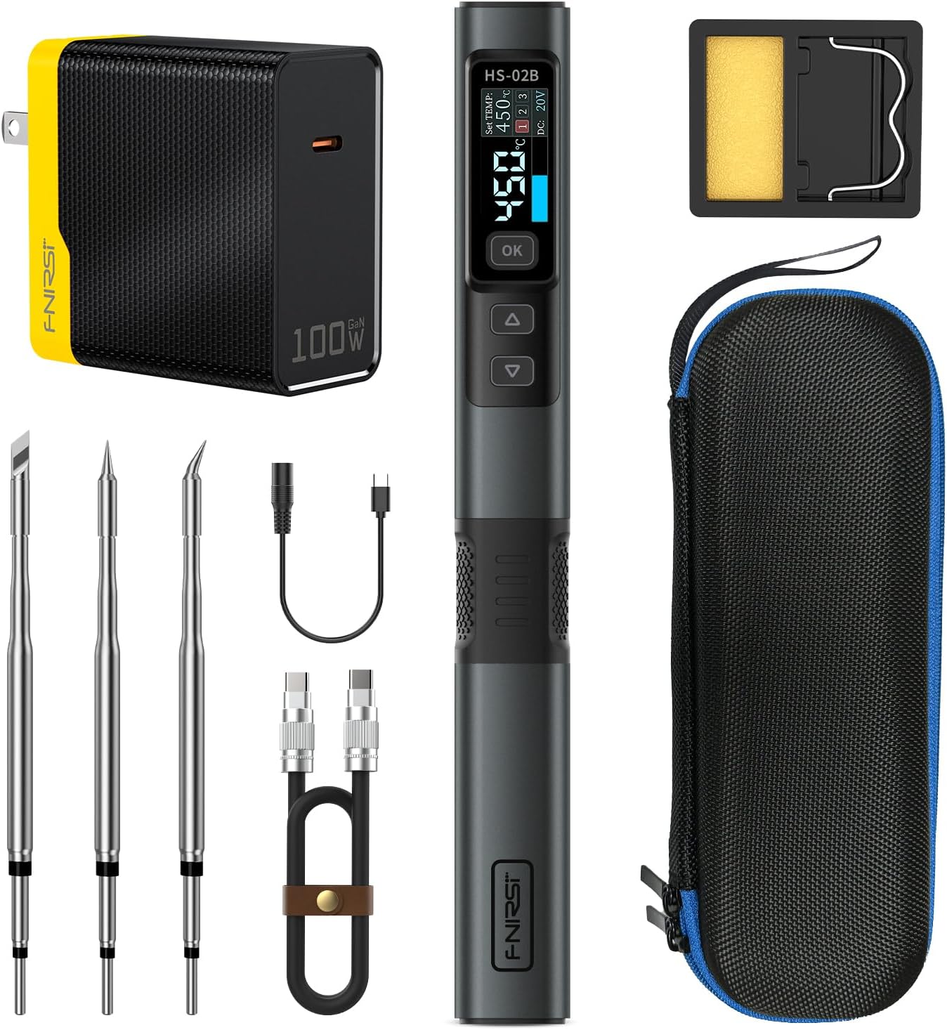 FNIRSI HS-02B Portable Corded Soldering Iron Kit for Precision Repair