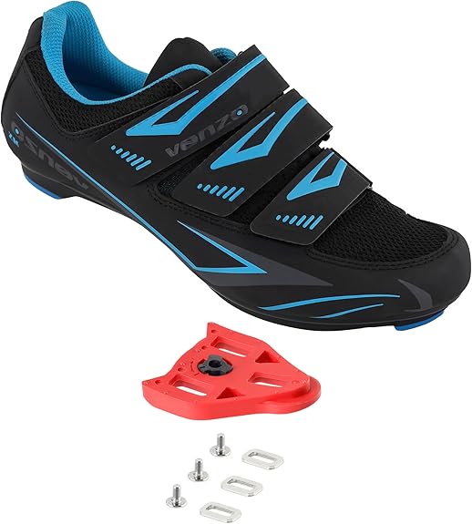 Venzo Women's Road Cycling Shoes with 3 Straps for Peloton