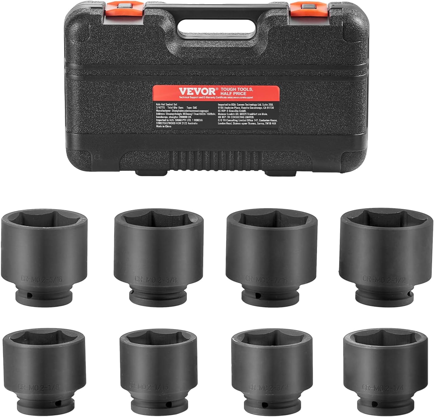 VEVOR Axle Nut Impact Socket Set - 8-Piece SAE Set
