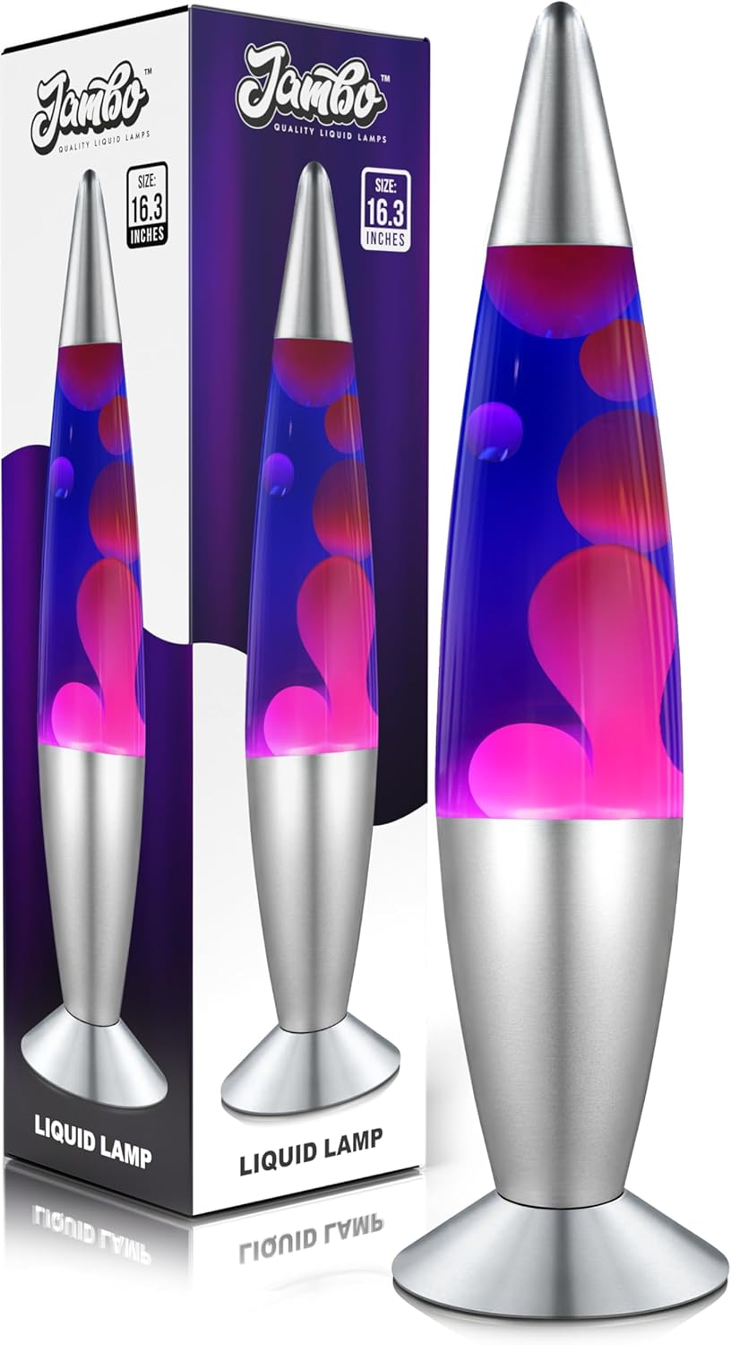 JAMBO 16in Liquid Lamp - Relaxing Blue and Purple Wax Light