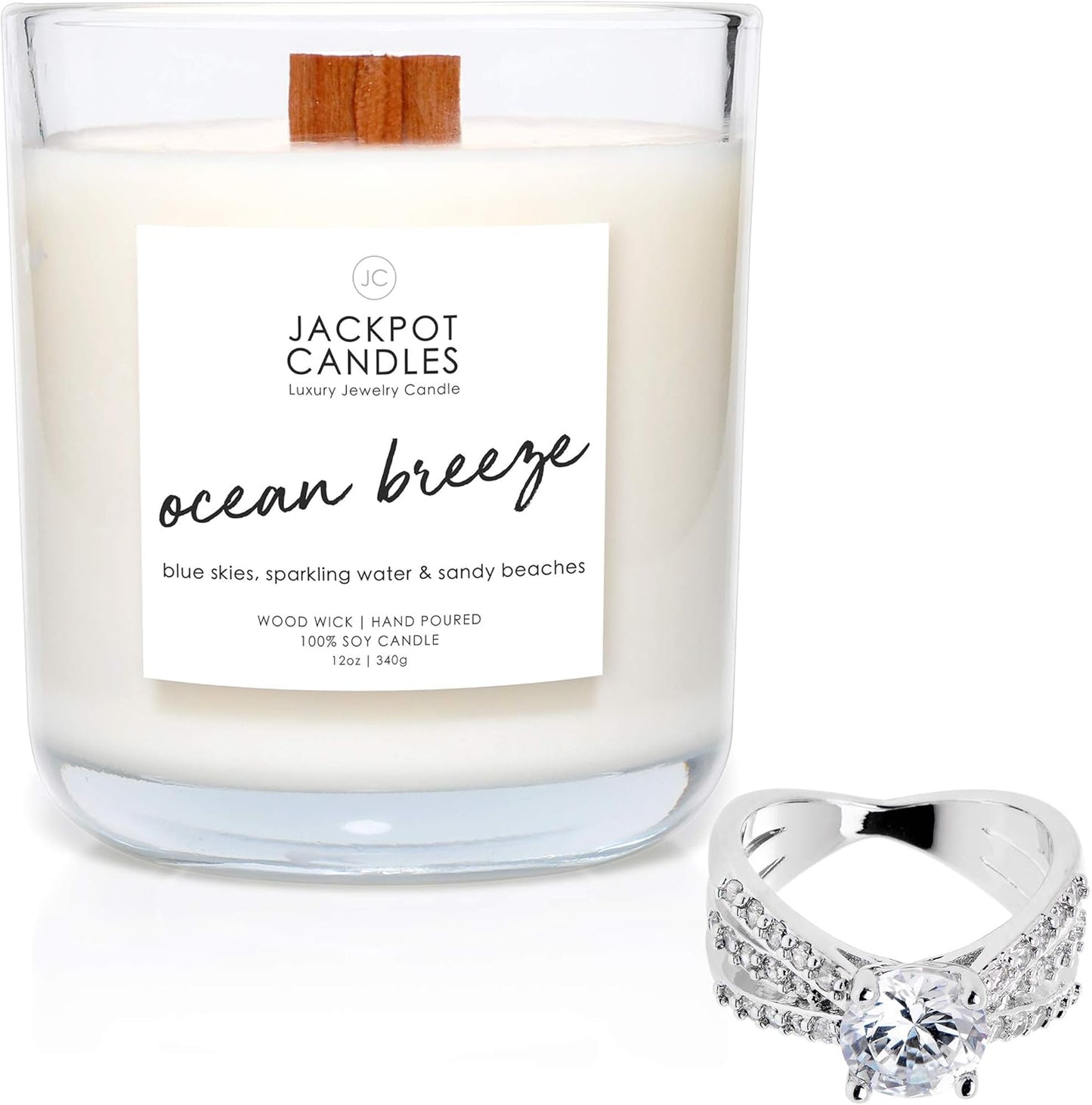 Ocean Breeze Candle with Hidden Jewelry Surprise Inside