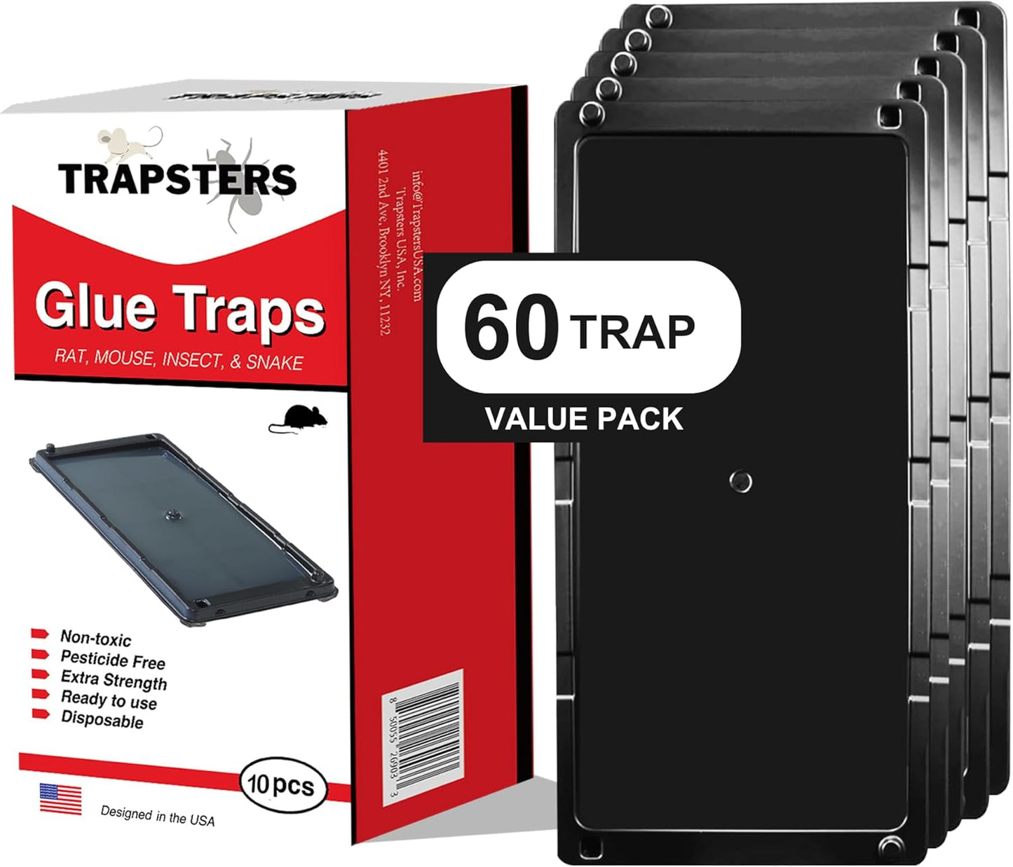 TRAPSTERS Peanut Scented Glue Traps (60CT) - Pet-Safe Pest Control