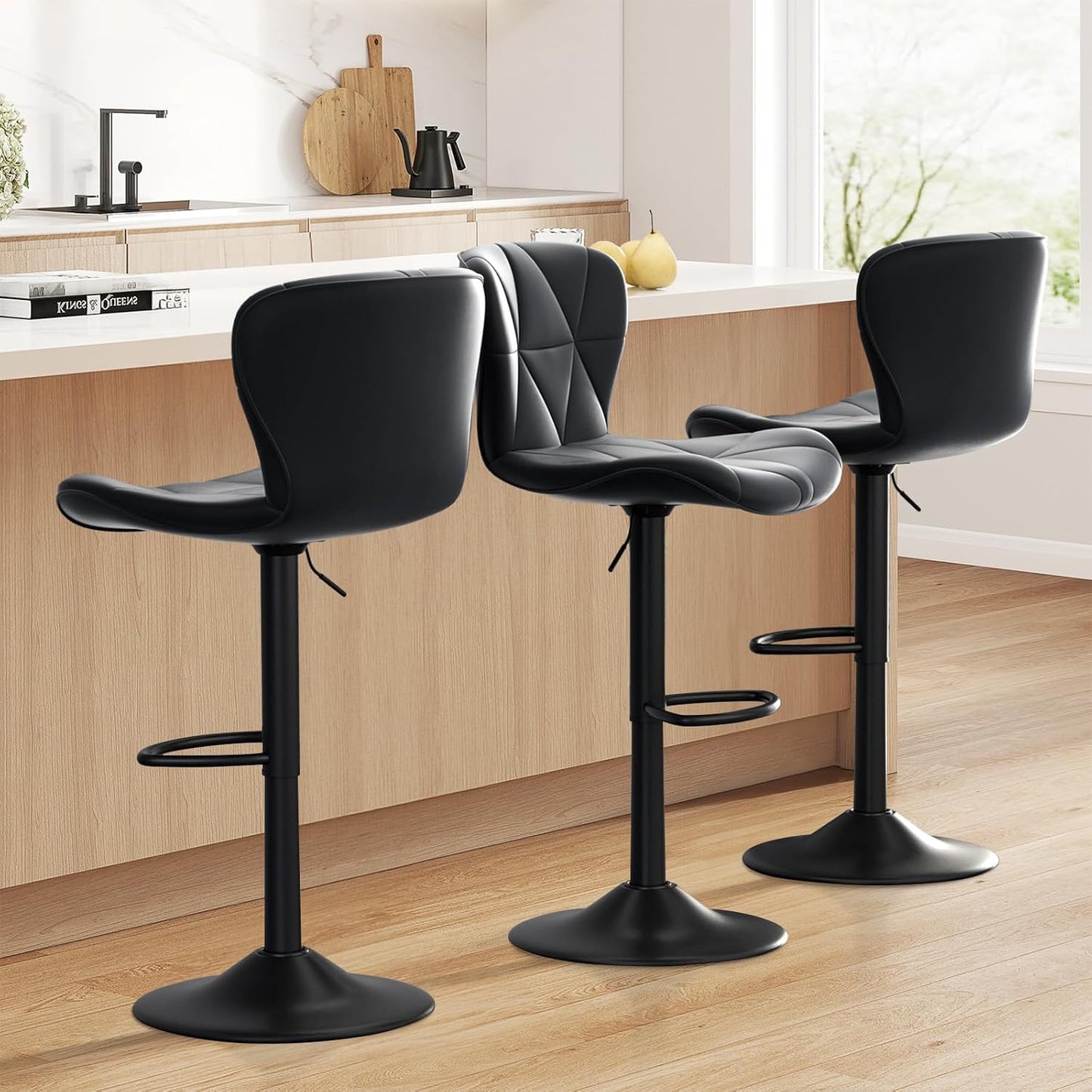 Adjustable Swivel Bar Stools Set of 3 for Kitchen Island