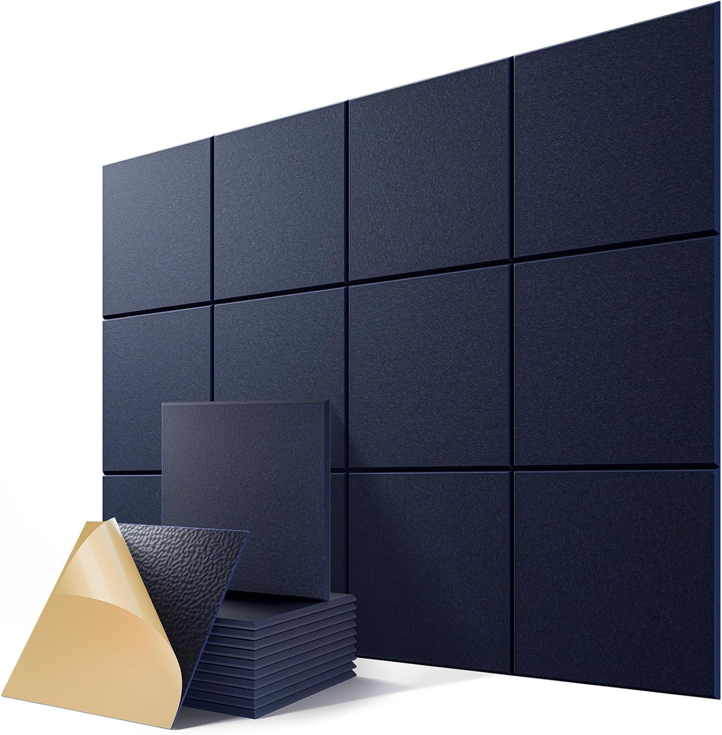 12 Pack Self-Adhesive Acoustic Panels for Soundproofing Needs