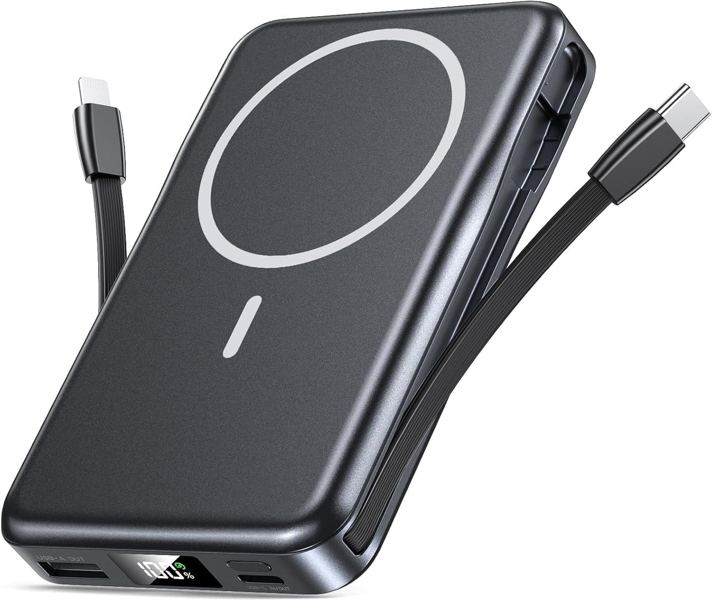 5-in-1 Magnetic Charger, 10000mAh Fast Charge: iPhone & Samsung