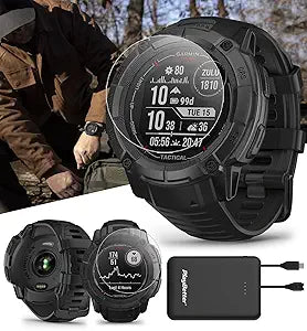 Garmin Instinct 2X Solar Tactical Rugged GPS Smartwatch Bundle