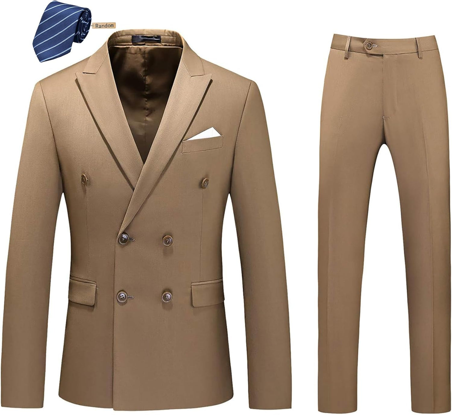 MOGU Mens Slim Fit Tuxedo Blazer and Pants for Special Events