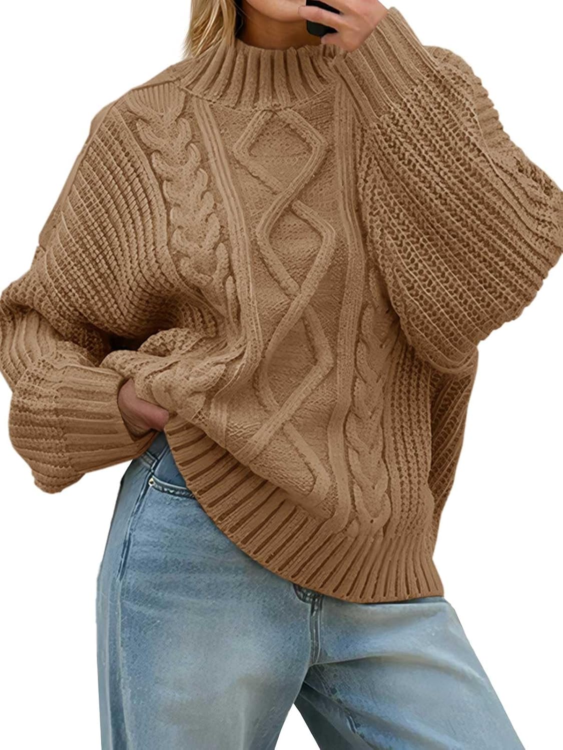 Saodimallsu Womens Oversized Cable Knit Sweaters for Fall 2025