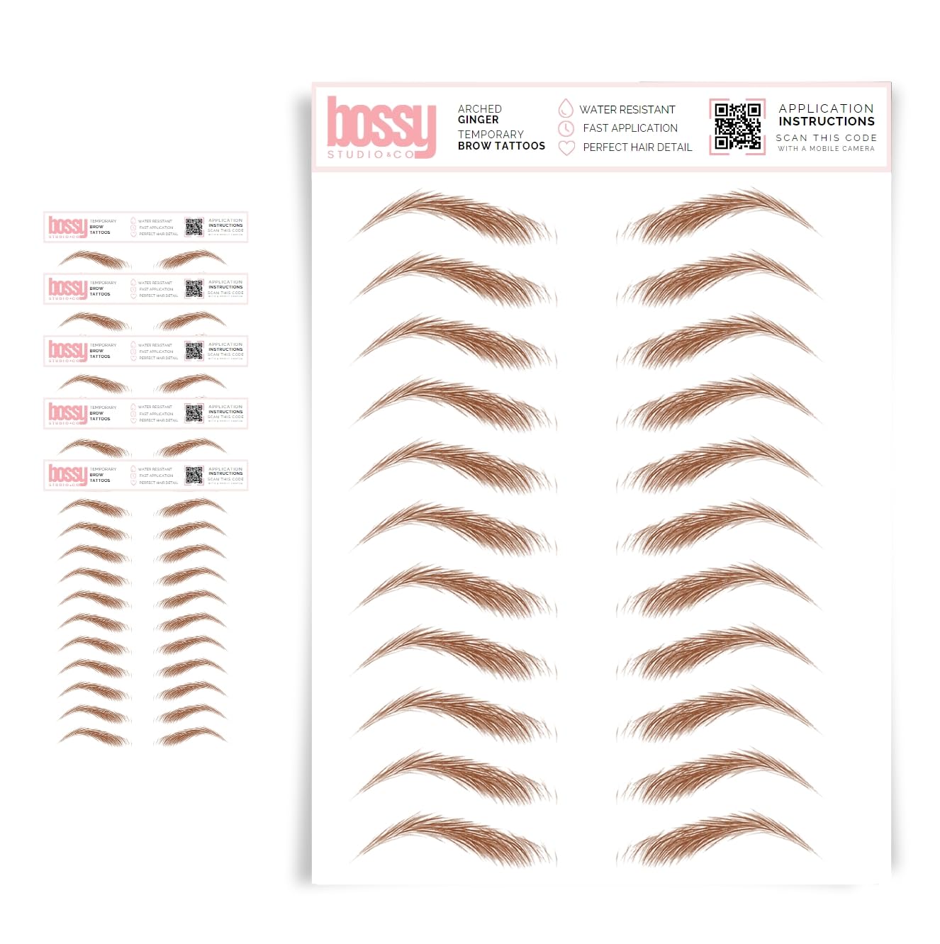 5 Pack Waterproof Temporary Eyebrow Tattoos for Natural Brows