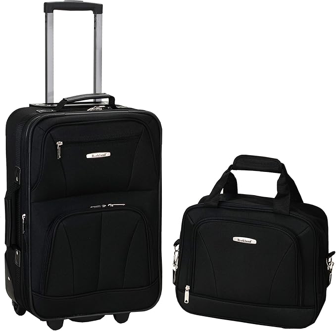 Rockland Fashion Softside Upright Luggage Set for Stylish Travel