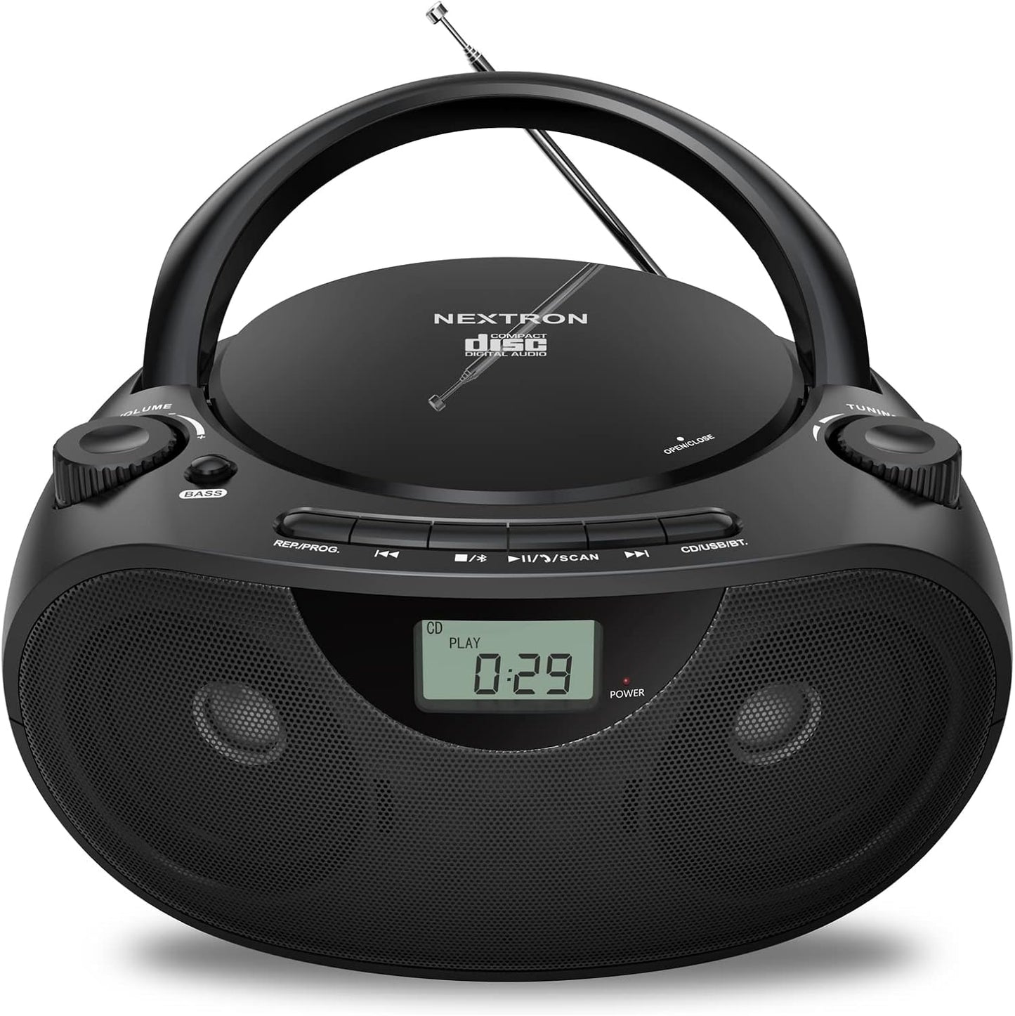 Portable CD Player Bluetooth Boombox with AM/FM Radio Features