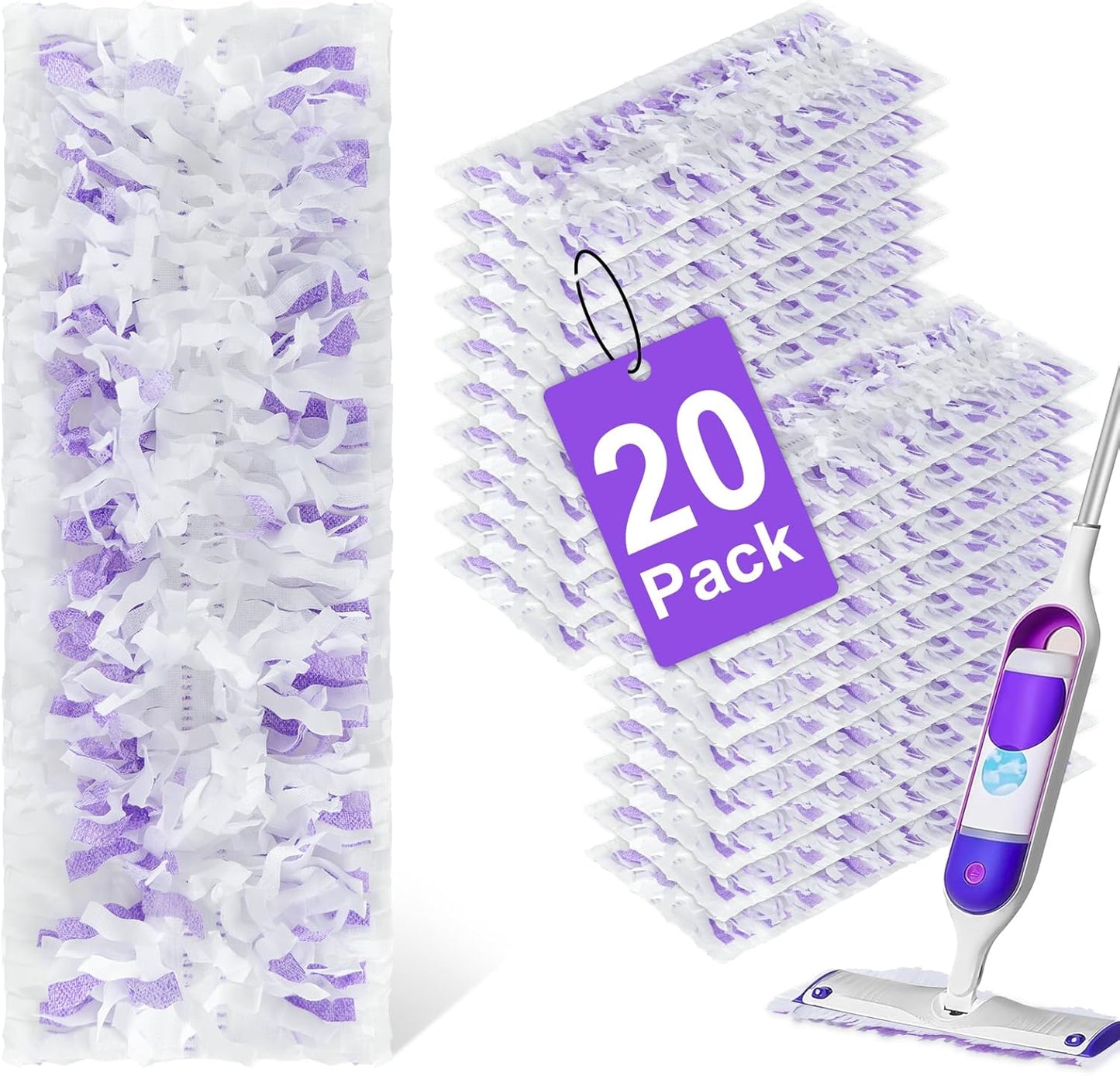 Liminfeit Power Mop Refills: 20 Pack Multi-Surface & Wood Pads