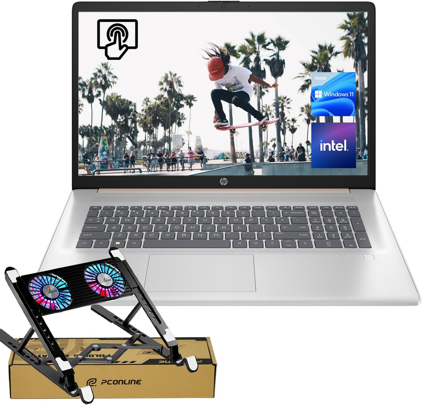 HP 17t Touchscreen Laptop, 8-Core Processor, 32GB RAM, 1TB SSD - Enhance Productivity with PCO Fold Radiator!