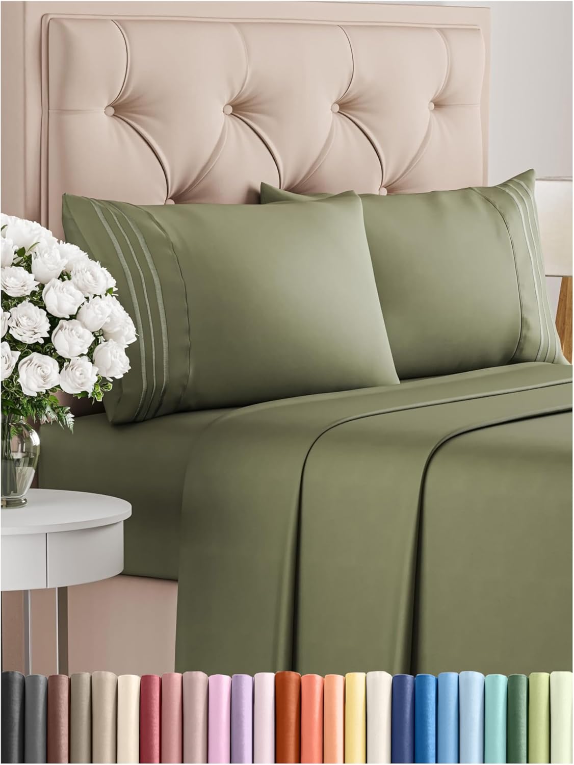 Cal King Size 4 Piece Sheet Set - Soft, Cooling & Deep Pockets