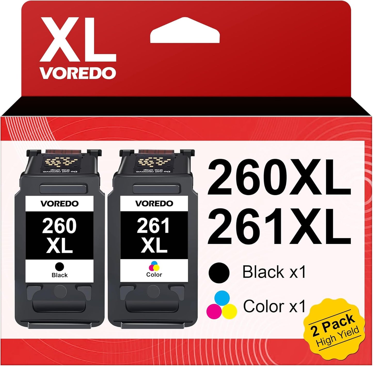PG-260XL CL-261XL Ink Cartridges for Canon Printers - 2-Pack