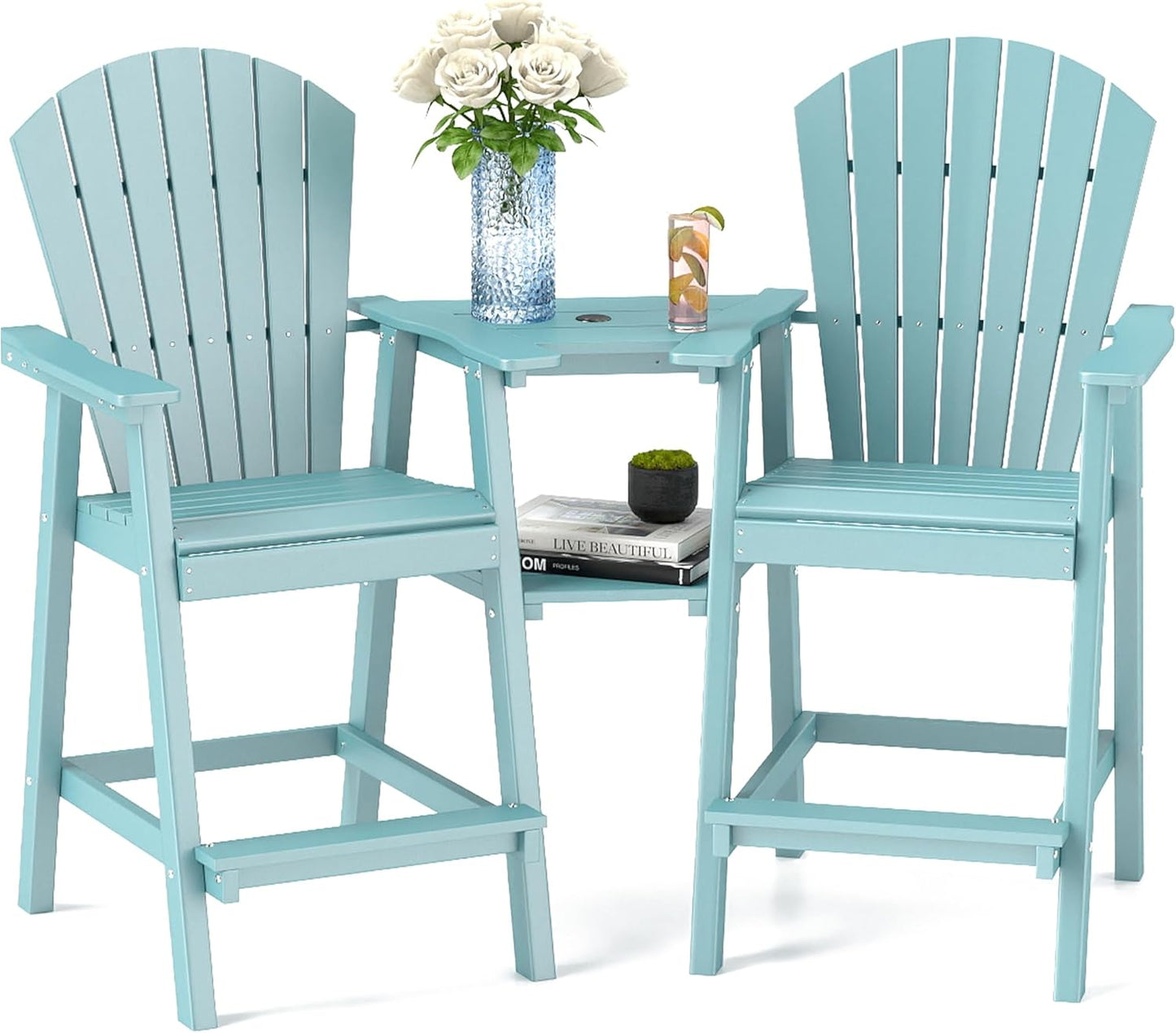 FOOWIN Tall Adirondack Chair Set of 2 for Outdoor Relaxation