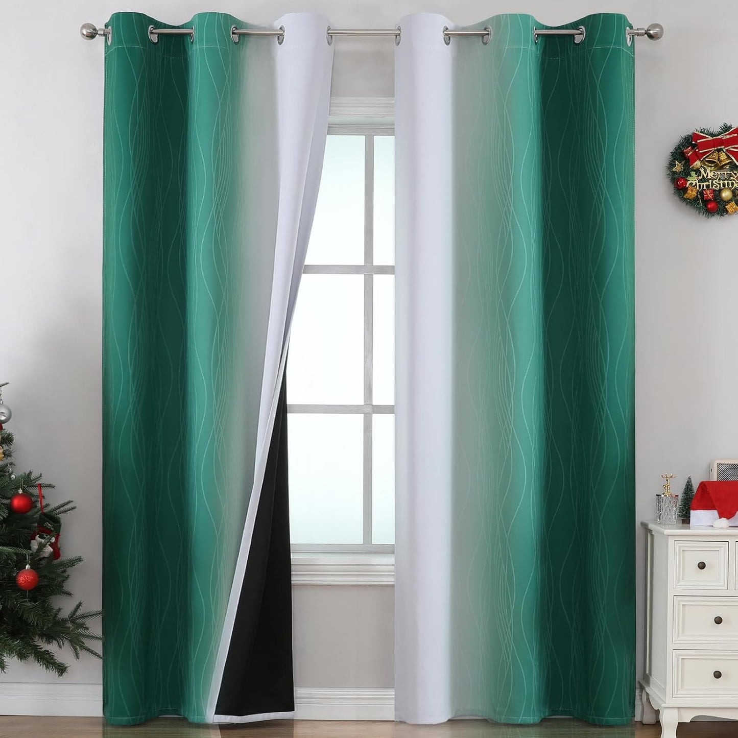 Ombre Blackout Curtains for Living Room and Bedroom, 42Wx84L