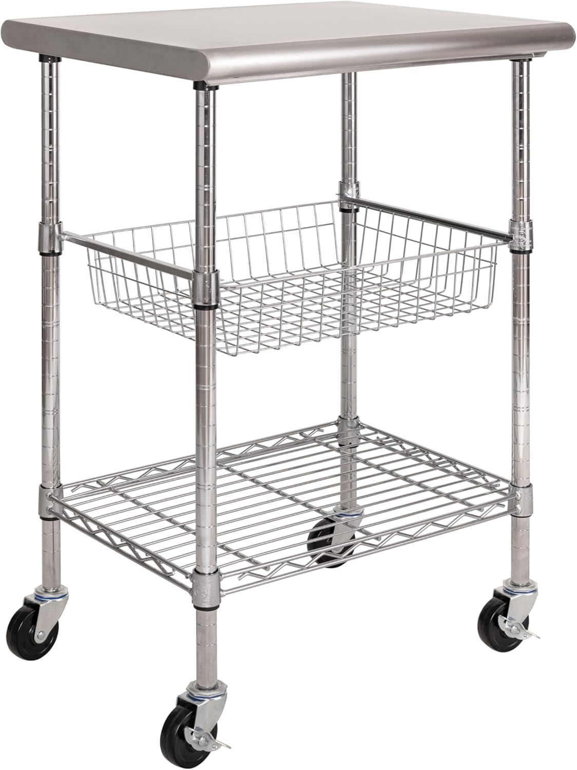 Seville Classics Stainless Steel Utility Cart - NSF Certified