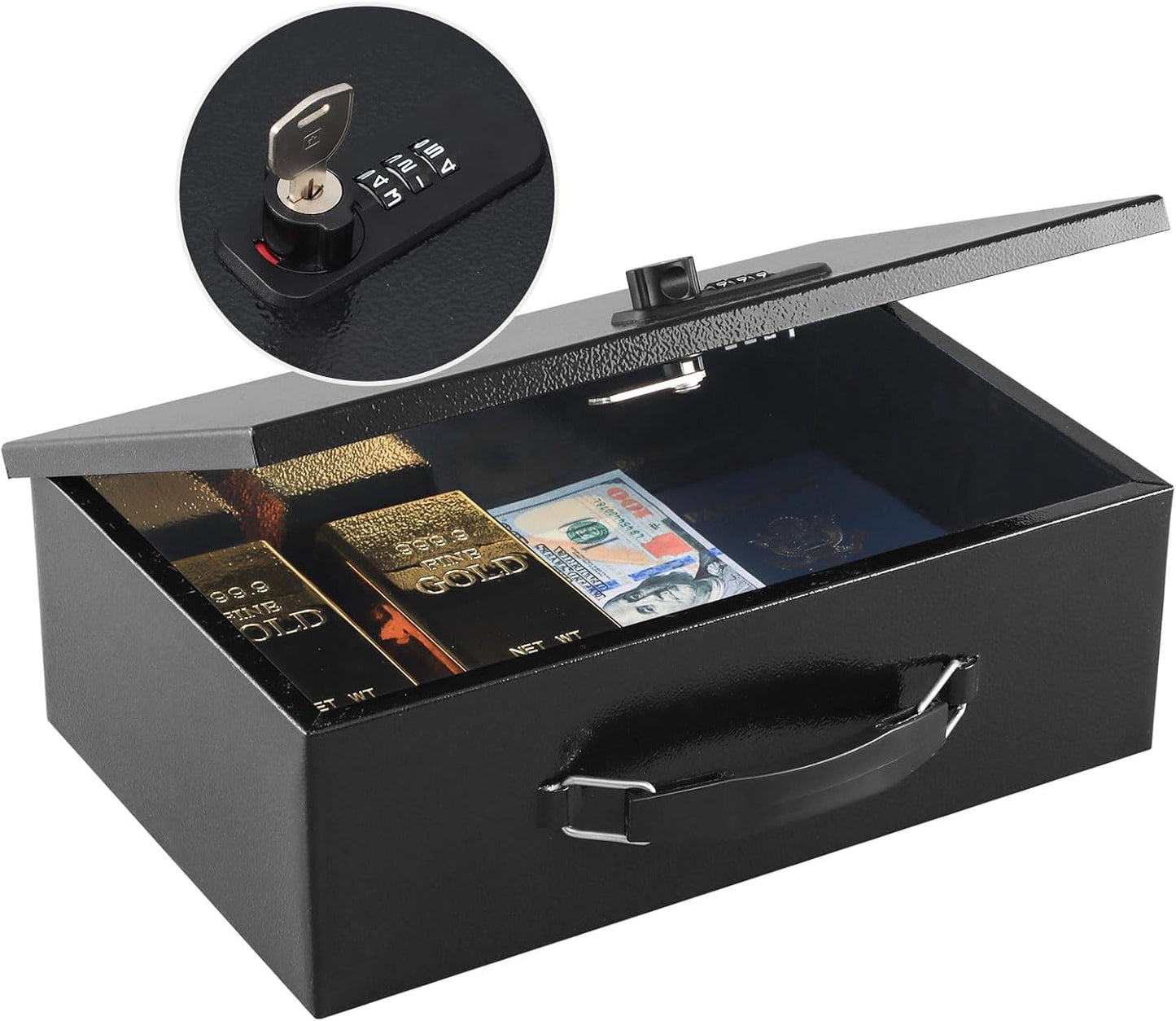 KYODOLED Fireproof Lock Box for Documents with Dual Lock System