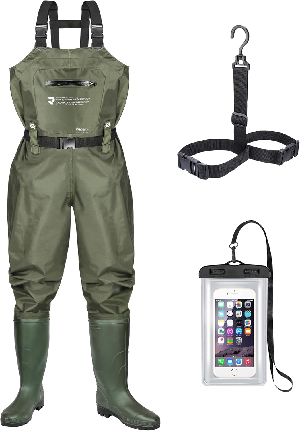 Waterproof Fishing Chest Waders with Boots for All-Day Comfort - Probite