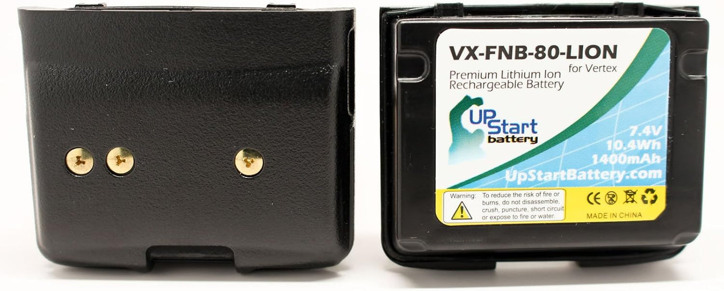 Replacement Standard Horizon HX471S Battery - 2 Pack for FNB-80Li