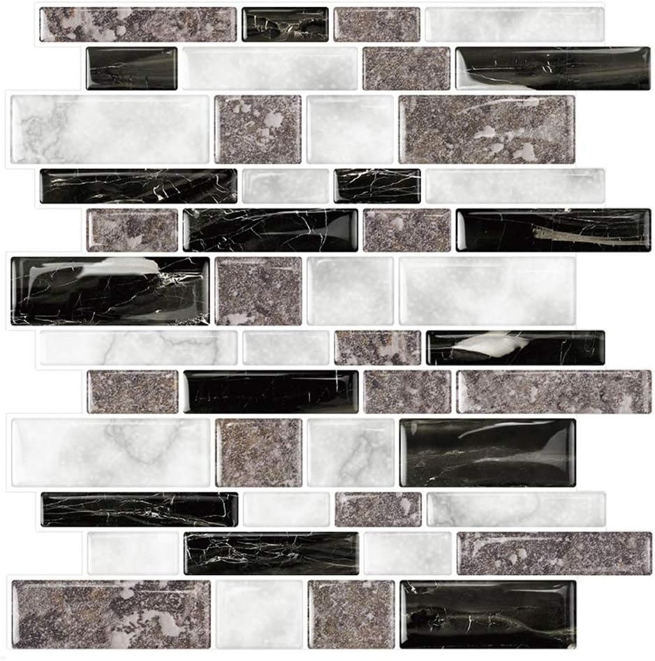 STICKGOO 10-Sheet Marble Look Peel and Stick Tiles for Backsplash