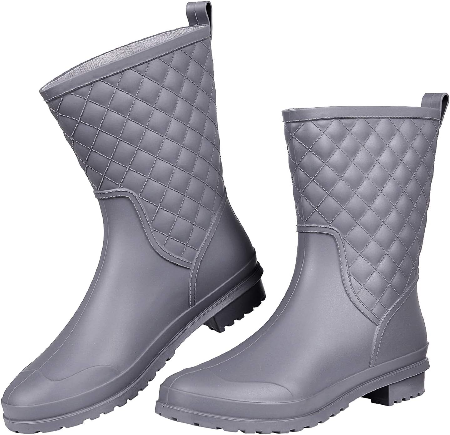 Women's Mid Calf Rain Boots Waterproof Lightweight Garden Shoes